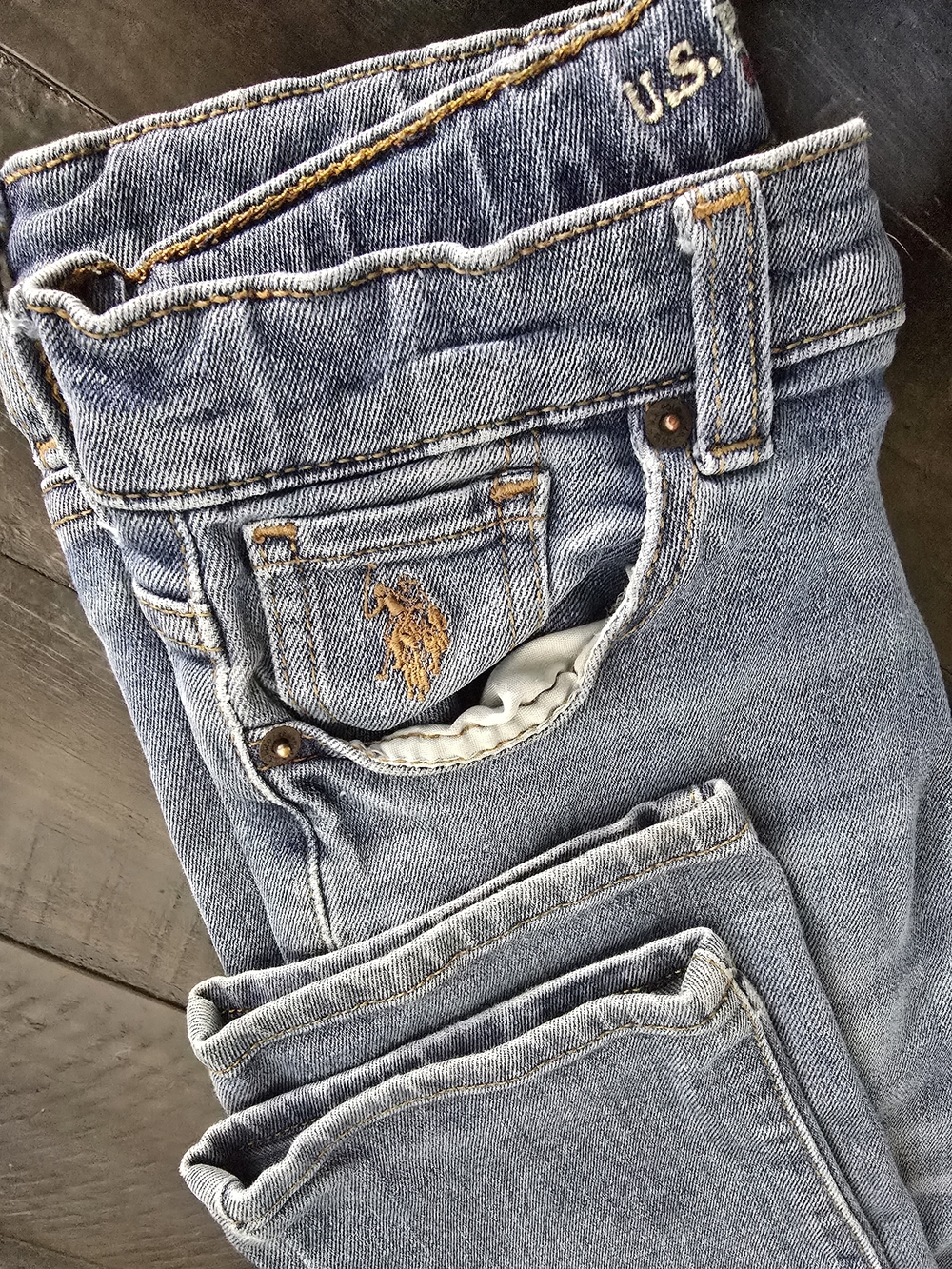 U.S. Polo Assn. Light Blue Kids Jeans with Embroidered Pony
